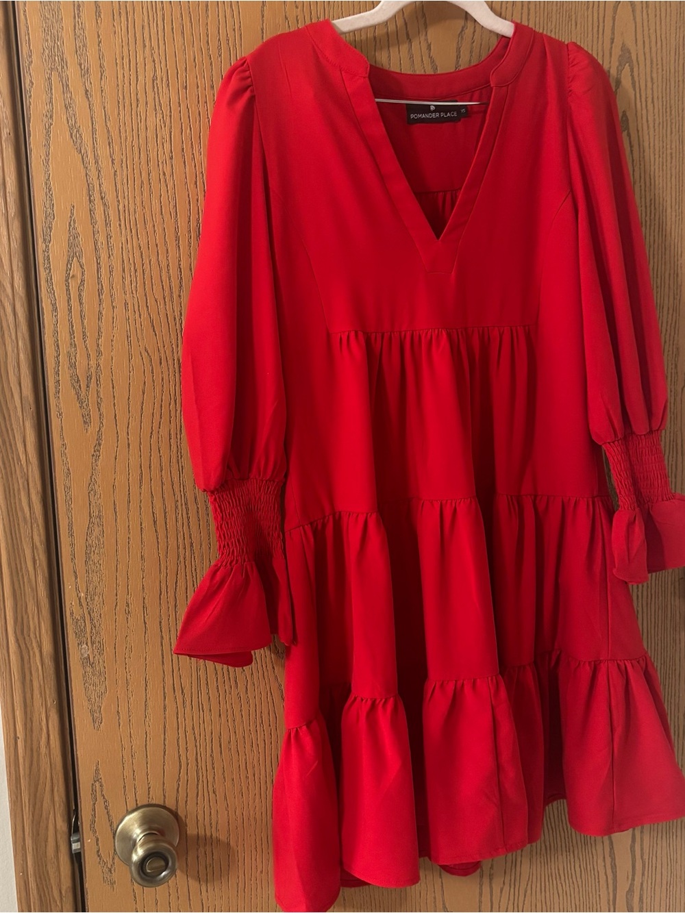 Pomander Place Red Tiered Dress size XS NWOT - Picture 2 of 5